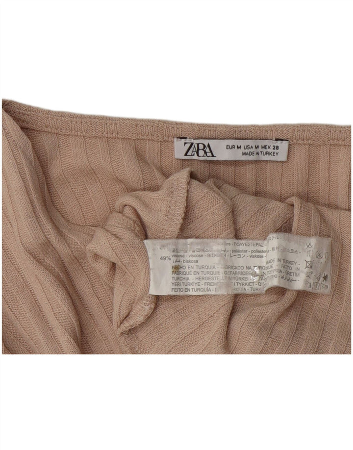 Bluză Crop Top Femei Zara UK 12 Medium Bej Poliester