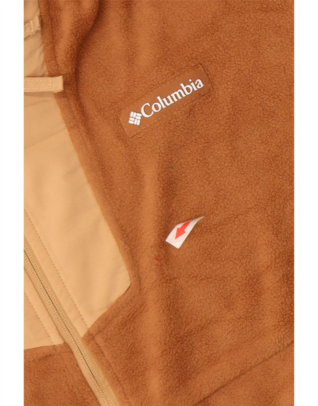 Pulover Columbia pentru bărbați, cu fermoar și gât, din lână, maro mediu, din poliester