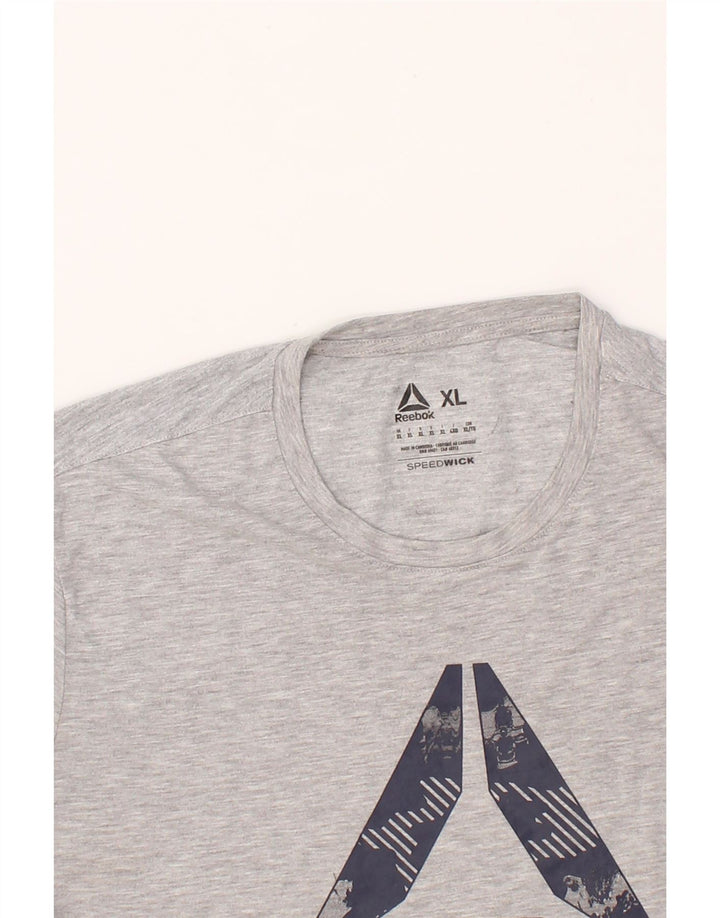 REEBOK Mens Graphic T-Shirt Top XL Grey Cotton Vintage Reebok and Second-Hand Reebok from Messina Hembry 