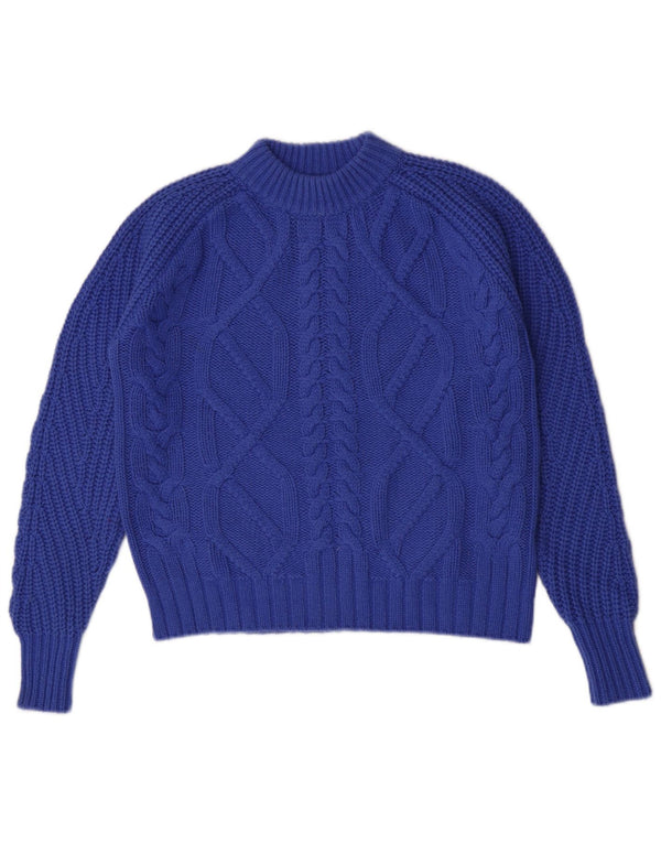 Pulover cu gât țestoasă cu autograf pentru femei Marks & Spencer UK 8 Small Blue