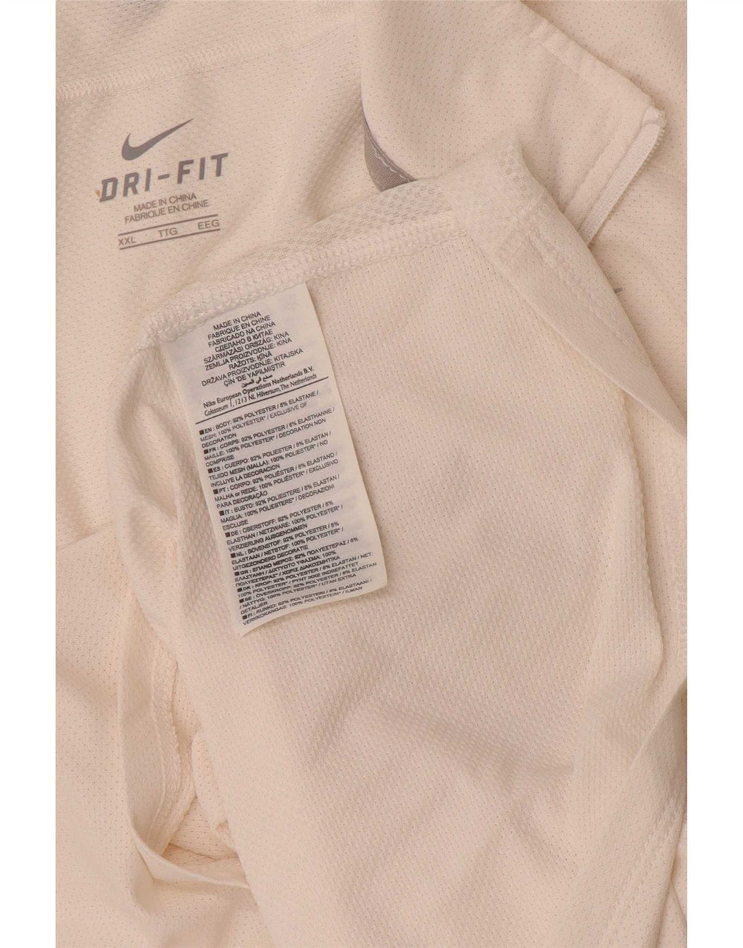 Tricou Nike pentru bărbați Dri Fit cu fermoar și gât Top 2XL poliester alb