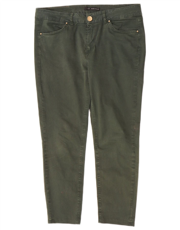 Blugi Zara femei Crop Slim EU 40 Medium W30 L24 Verde