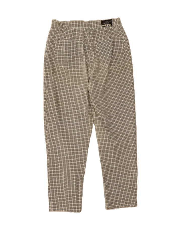H.I.S Womens Slim Casual Trousers W30 L27 Grey Check Vintage H.I.S and Second-Hand H.I.S from Messina Hembry 