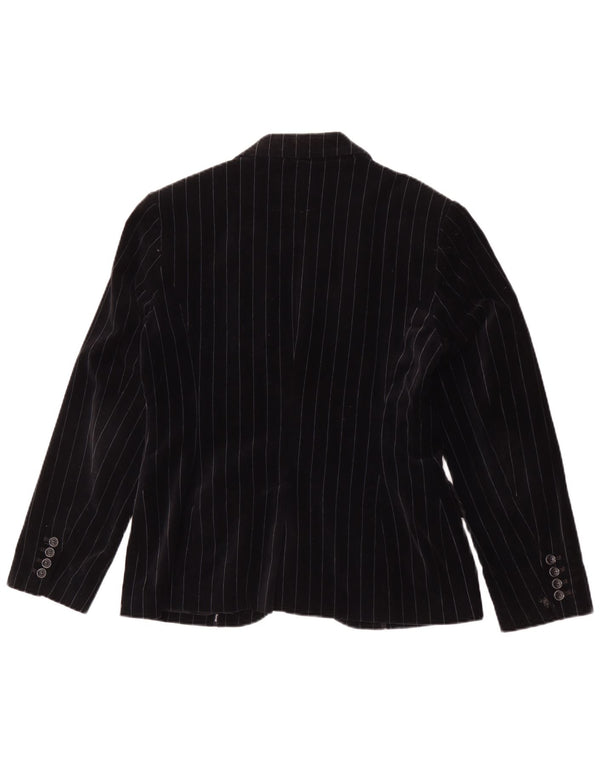 Sacou blazer din catifea pentru femei Esprit, cu 2 nasturi, UK 14, mare, negru, cu dungi