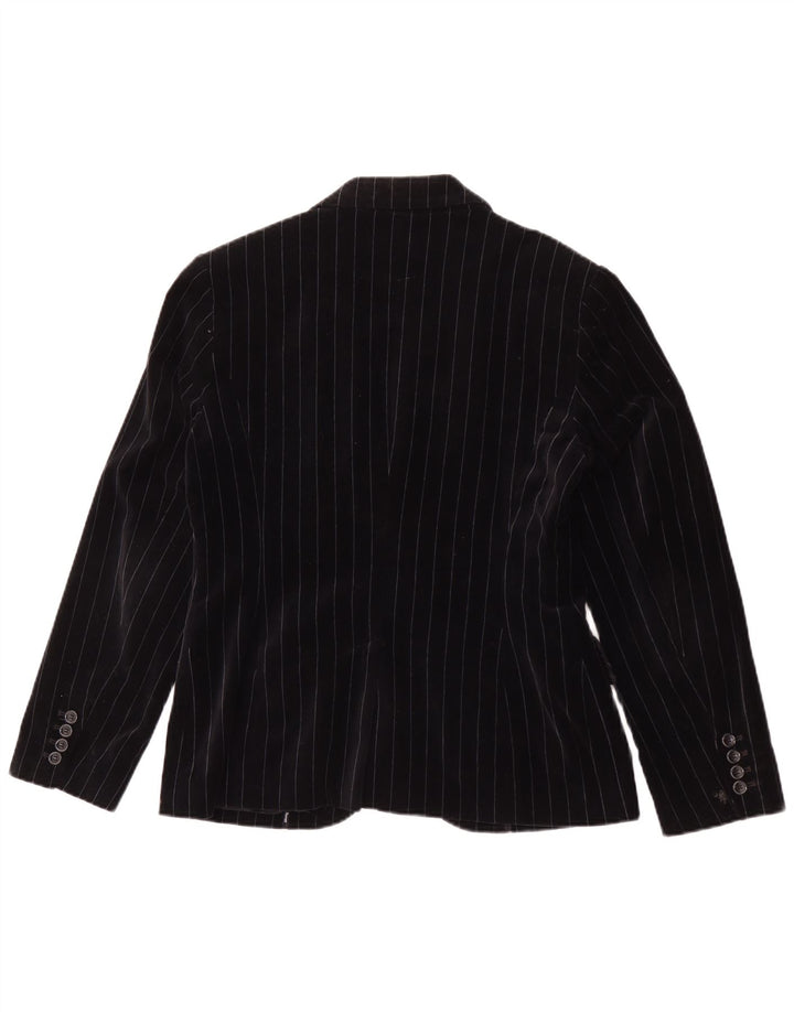 Sacou blazer din catifea pentru femei Esprit, cu 2 nasturi, UK 14, mare, negru, cu dungi