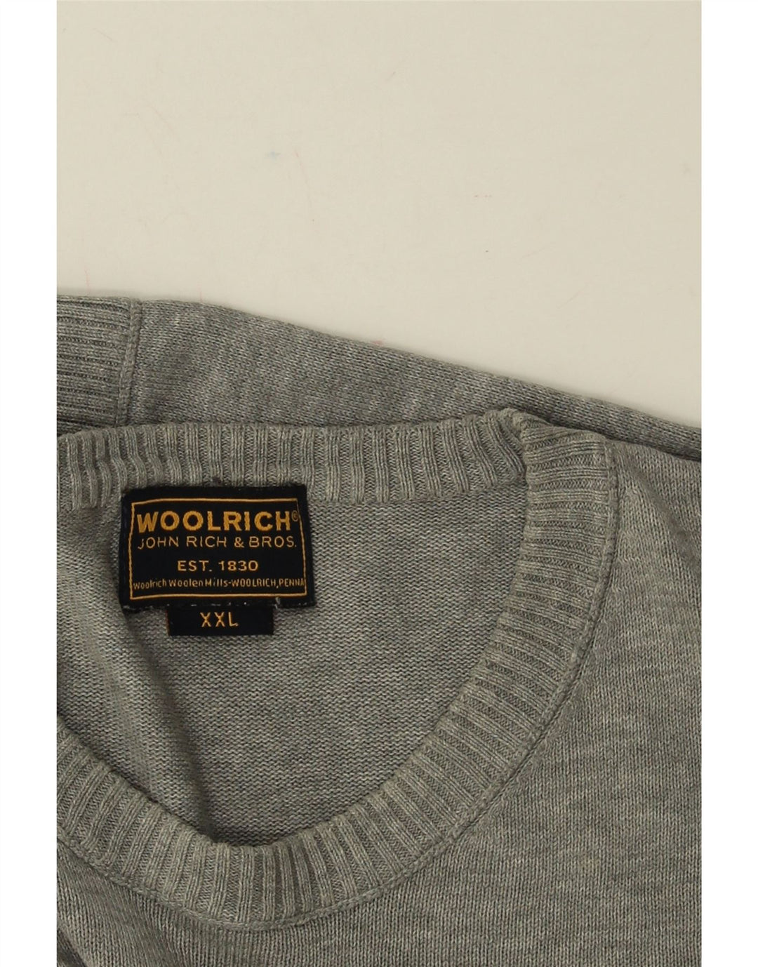 WOOLRICH Pulover pentru bărbați cu gât crew, 2XL, gri