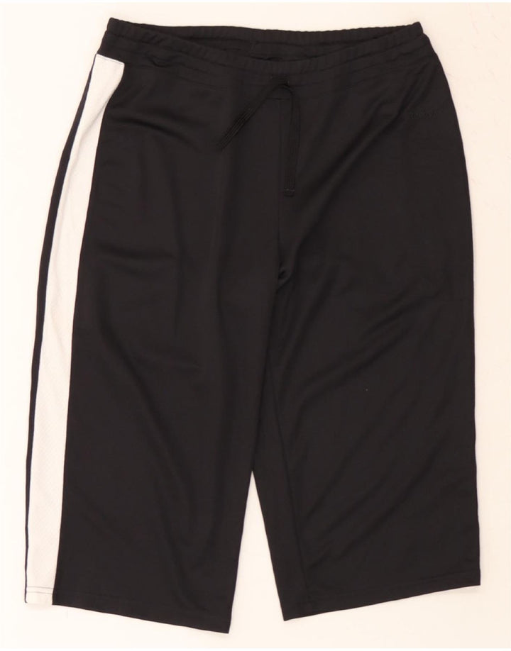 REEBOK Womens Bermuda Sport Shorts UK 14 Medium  Black Colourblock Vintage Reebok and Second-Hand Reebok from Messina Hembry 
