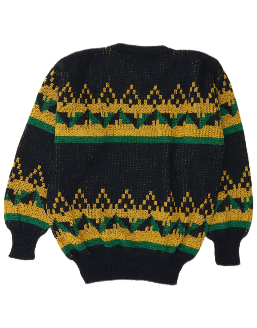 Pulover Rodes pentru bărbați cu decolteu rotund, mijlociu, albastru marin geometric, acrilic