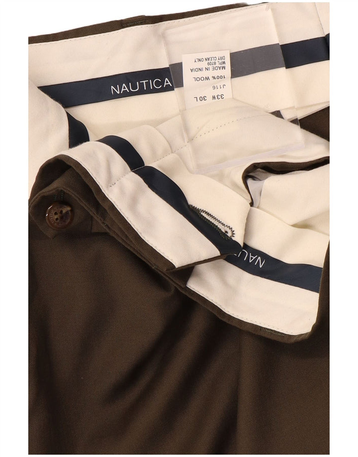 Pantaloni de costum pentru bărbați NAUTICA L33 L30 Lână gri