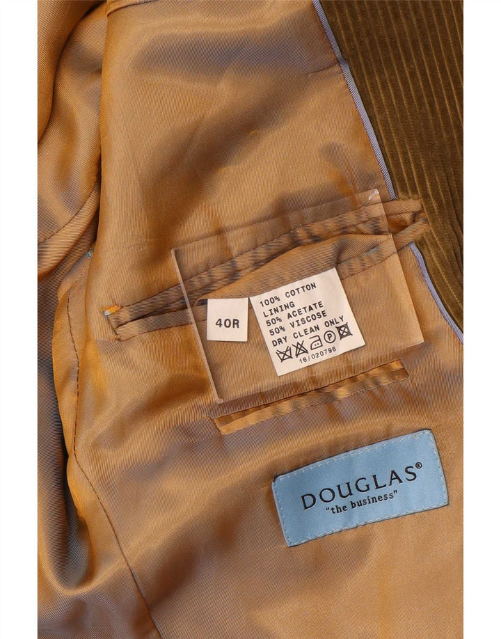 Blazer pentru bărbați Douglas cu 3 nasturi din velur, UK 40, bumbac kaki mare