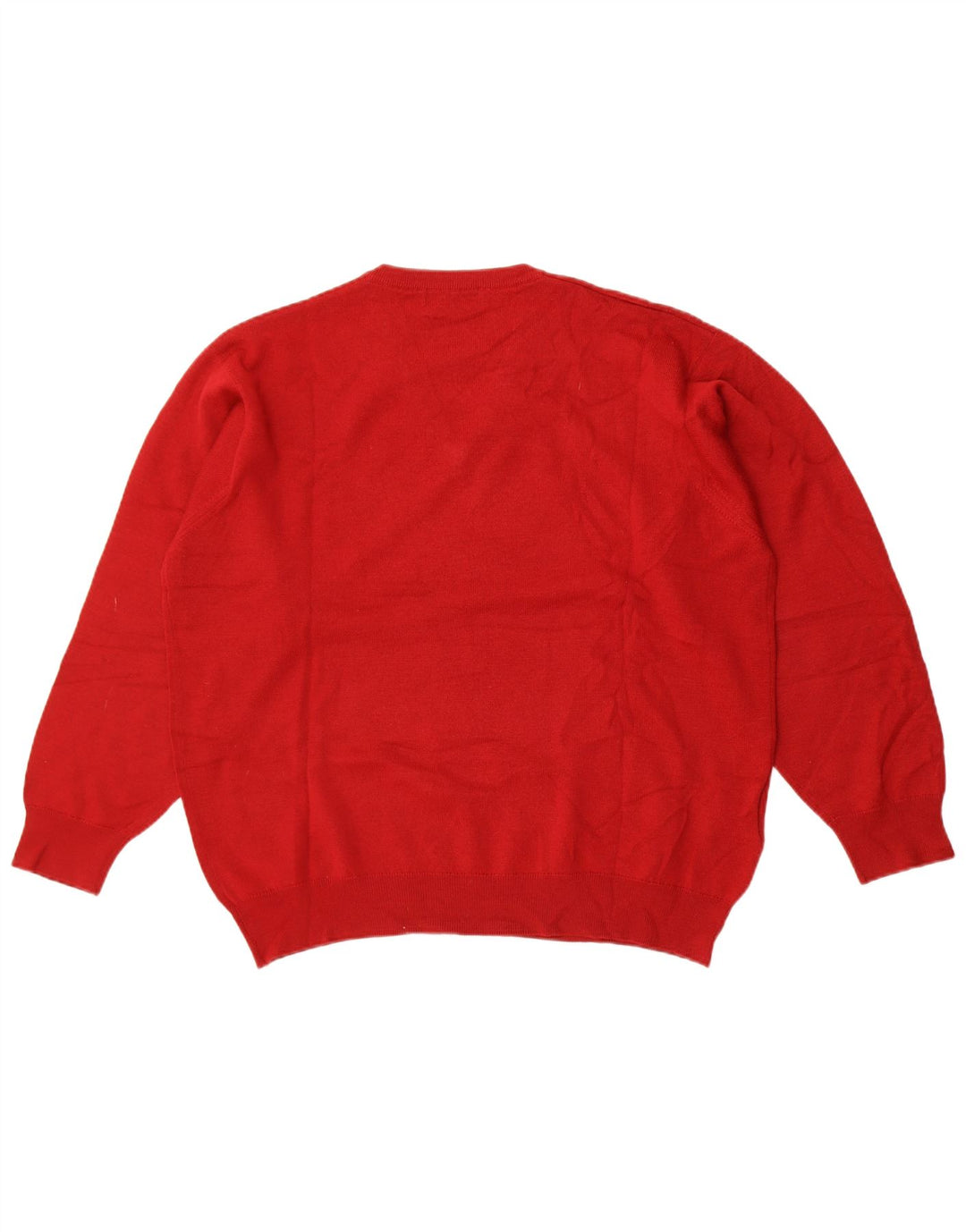 Burberry Pulover cu decolteu în V pentru bărbați, lână roșie mare