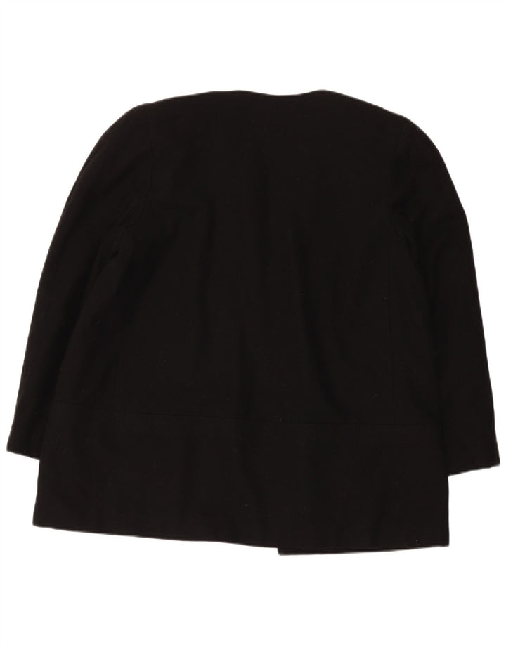 Jachetă blazer deschisă pentru femei Luisa Spagnoli UK 14 Lână neagră medie
