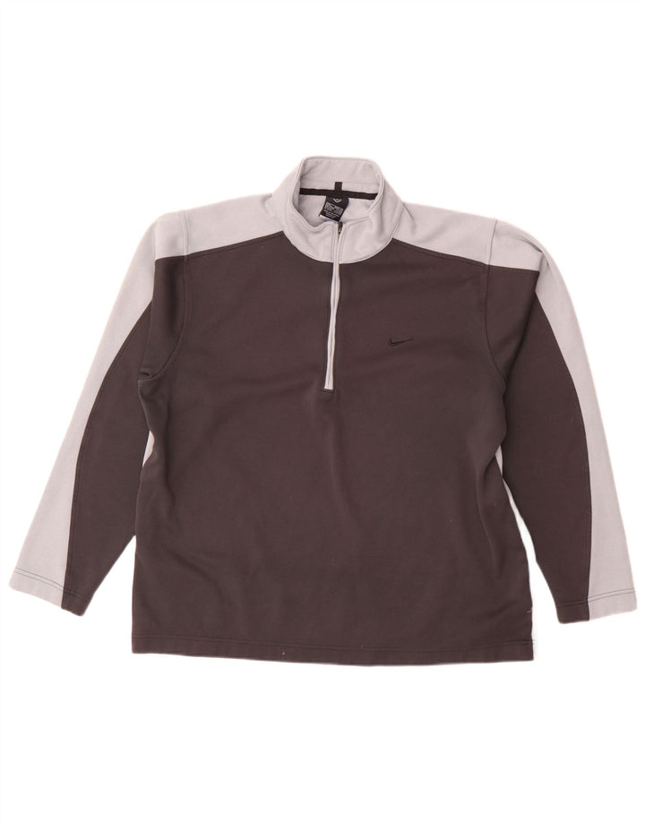 Top de trening Nike Dri Fit Pullover pentru bărbați UK 42/44, mare, gri, bloc de culoare