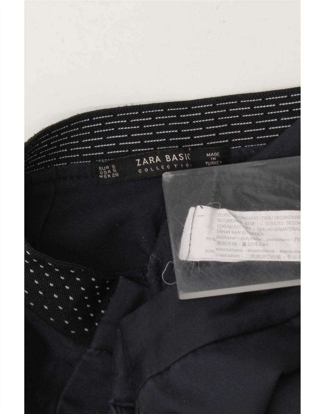 Pantaloni chino slim pentru femei Zara Mici L26 L27 Poliester bleumarin