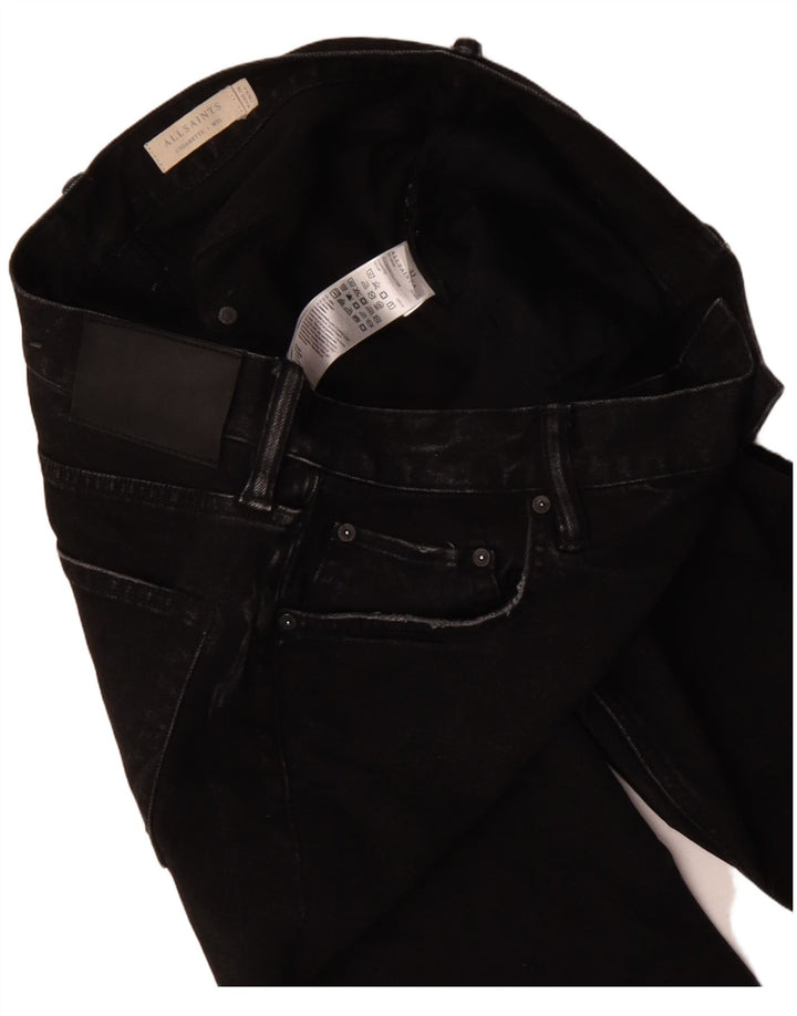 ALL SAINTS Blugi tăiați cu țigară pentru bărbați W33 L24 bumbac negru
