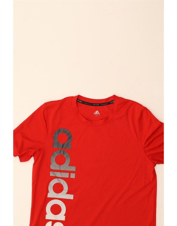 ADIDAS Boys Graphic T-Shirt Top 13-14 Years Red Polyester Vintage Adidas and Second-Hand Adidas from Messina Hembry 