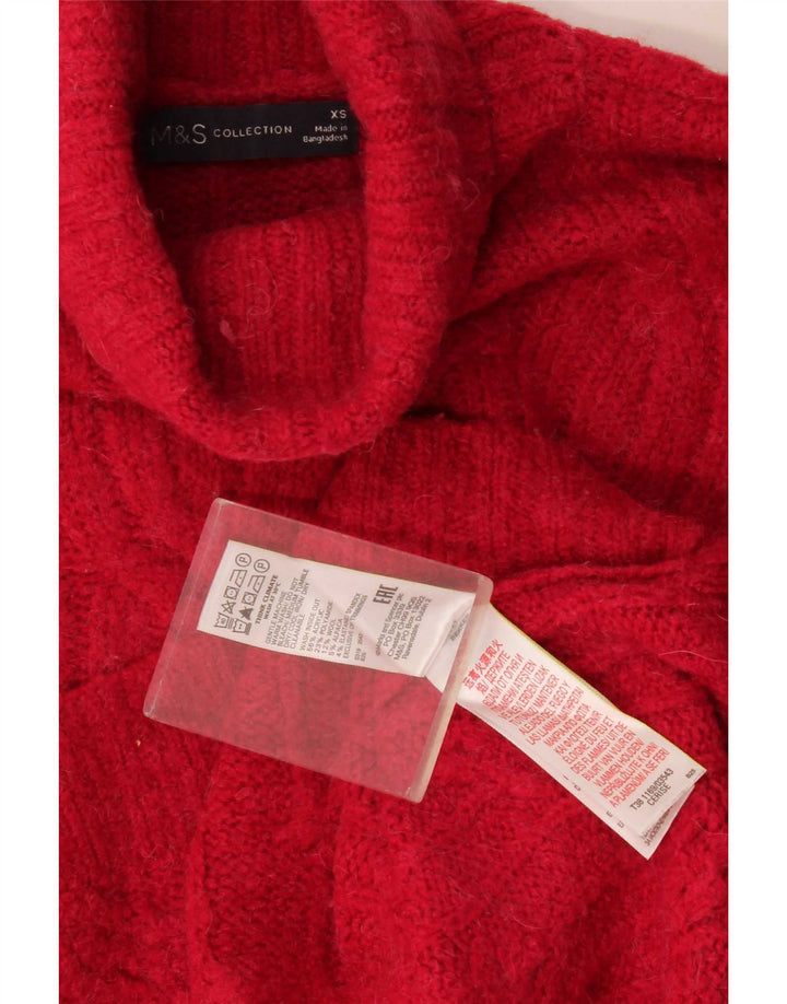 Marks & Spencer Pulover supradimensionat pentru femei cu gât rulat UK 6 XS Roșu