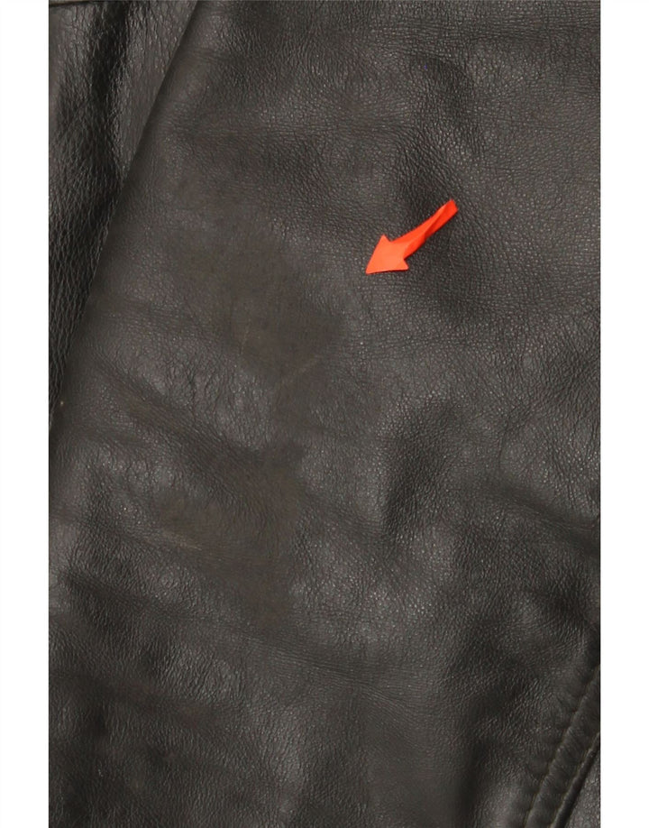 Jachetă de piele vintage pentru bărbați UK 42 XL din piele neagră
