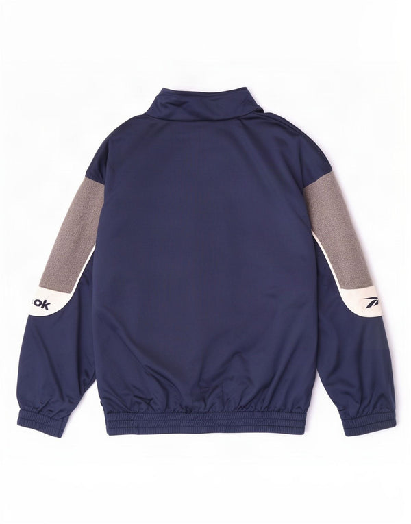 Jachetă de top pentru trening grafic Reebok pentru bărbați, albastru mic, color block