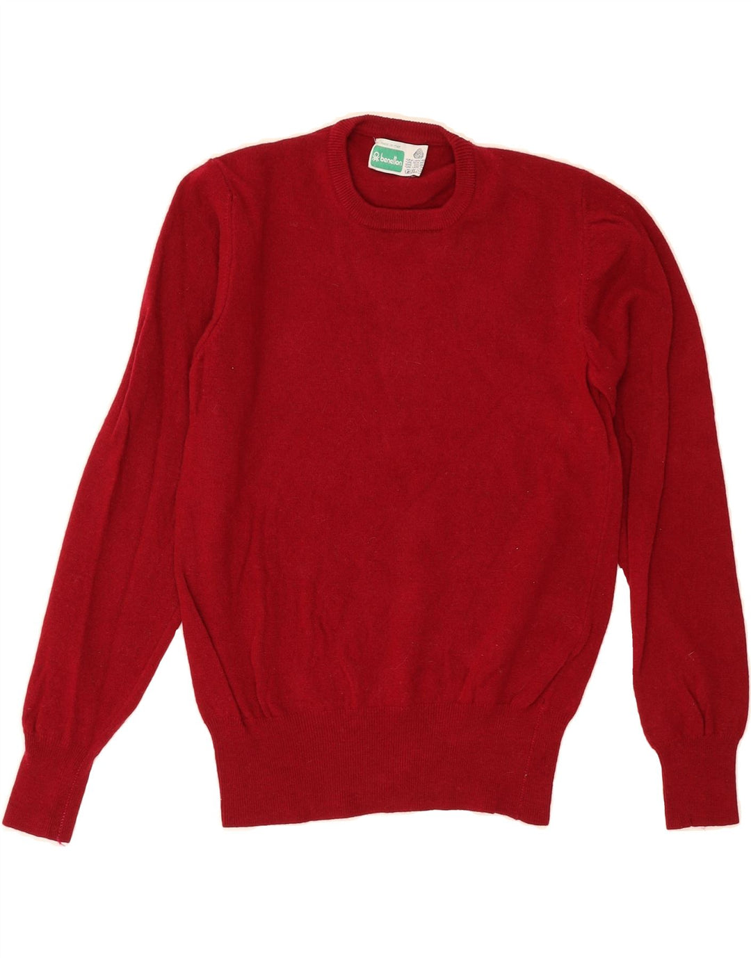 BENETTON Mens Crew Neck Jumper Sweater IT 52 Large Red Wool Vintage Benetton and Second-Hand Benetton from Messina Hembry 