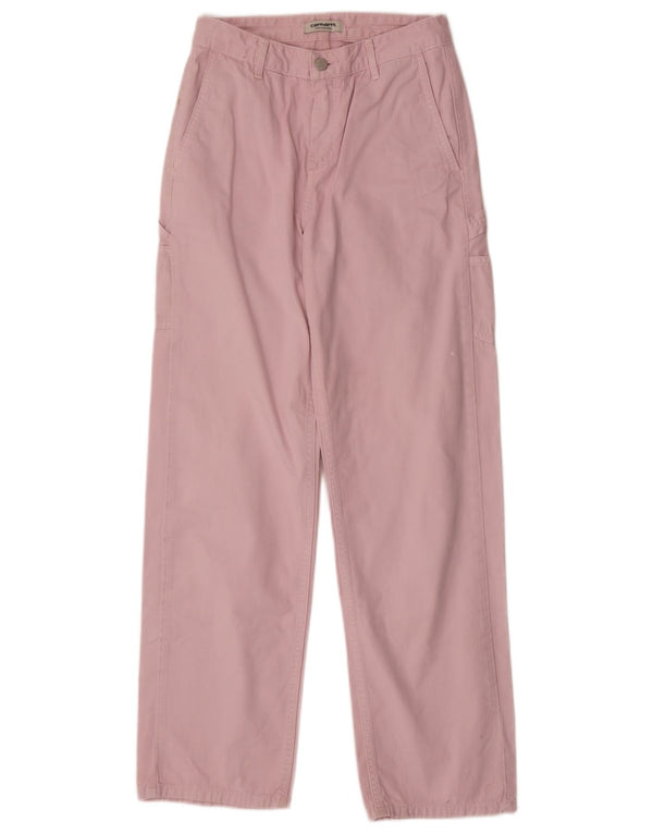 CARHARTT Womens Straight Cargo Trousers W25 L29 Pink Cotton