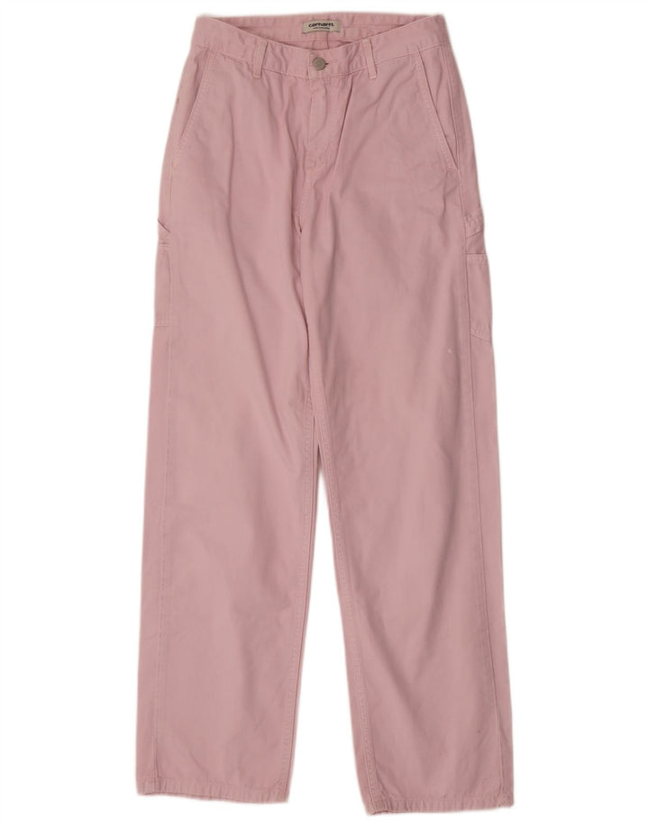 CARHARTT Womens Straight Cargo Trousers W25 L29 Pink Cotton