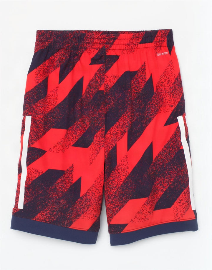 Pantaloni scurți sport adidas Climalite pentru băieți 6-7 ani, roșu, poliester geometric