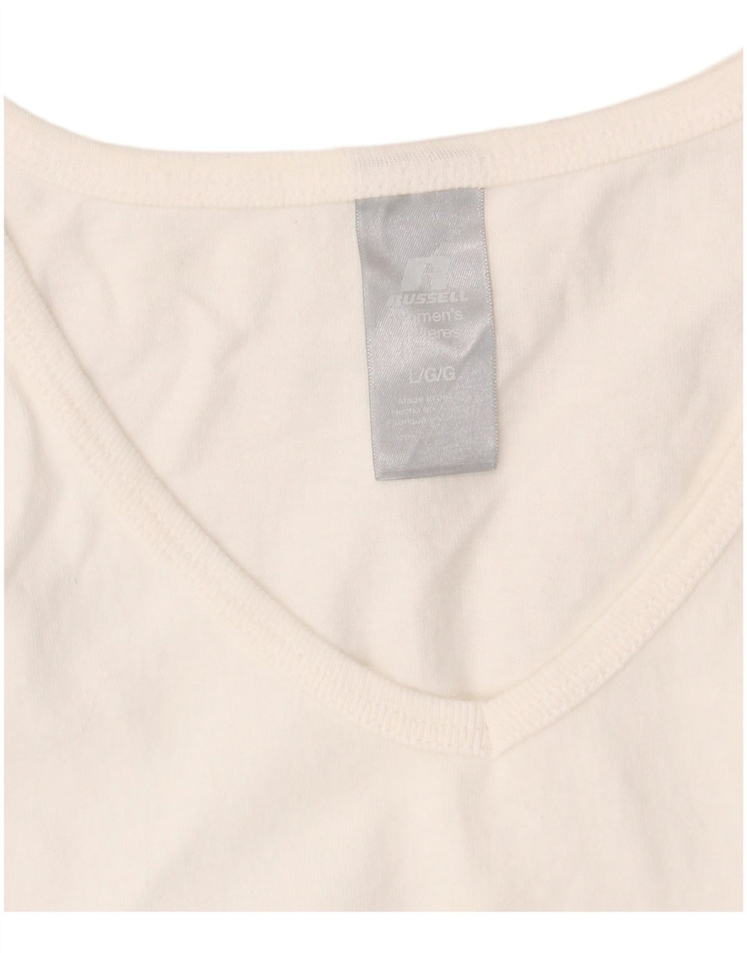 Vest Top pentru femei RUSSELL ATHLETIC UK 16, mare, alb, bumbac