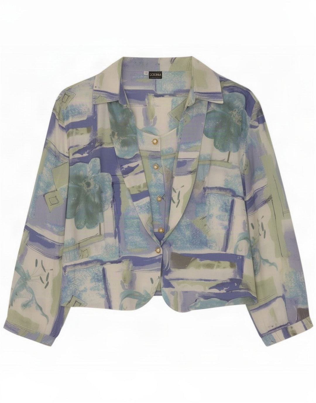 Lorena Femei Bluză cămașă cu model abstract IT 47 Mare Multicolor
