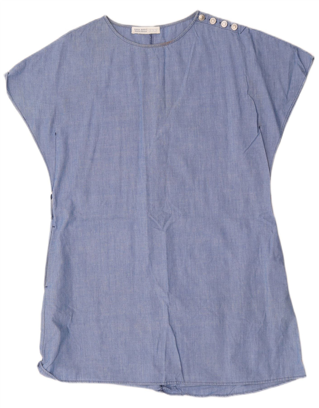 Rochie Cort Femei Zara UK 14 Bumbac Albastru Mediu