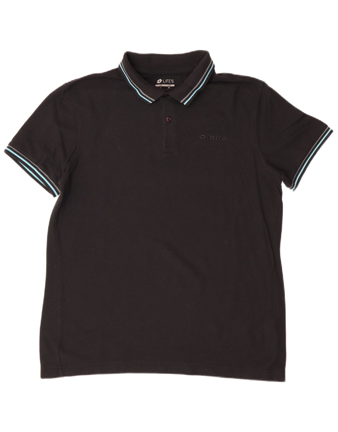 Tricou polo pentru bărbați Lotto, mare, negru, bumbac