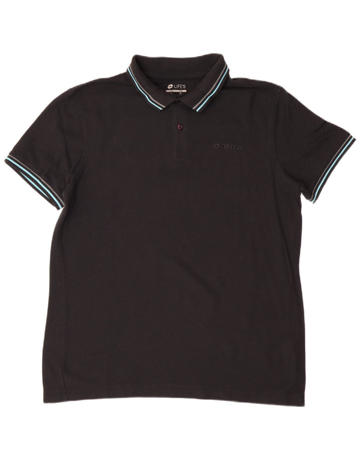 Tricou polo pentru bărbați Lotto, mare, negru, bumbac