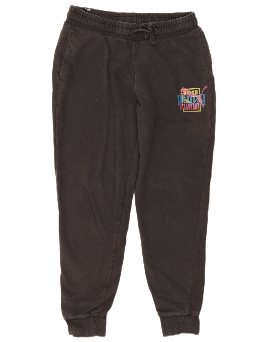 Pantaloni de trening Puma Graphic pentru bărbați Joggeri, bumbac mediu negru