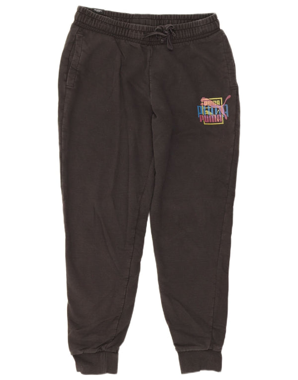 Pantaloni de trening Puma Graphic pentru bărbați Joggeri, bumbac mediu negru