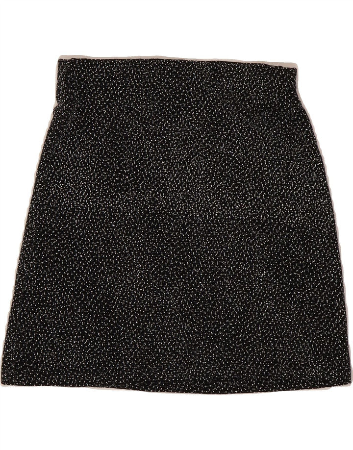 PULL & BEAR Womens Mini Skirt Small W24 Black Spotted Polyamide Vintage Pull & Bear and Second-Hand Pull & Bear from Messina Hembry 