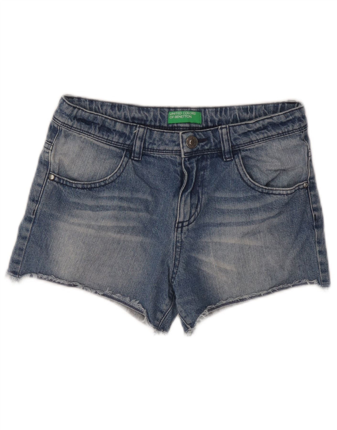 Pantaloni scurți din denim pentru femei Benetton W26 Small Blue