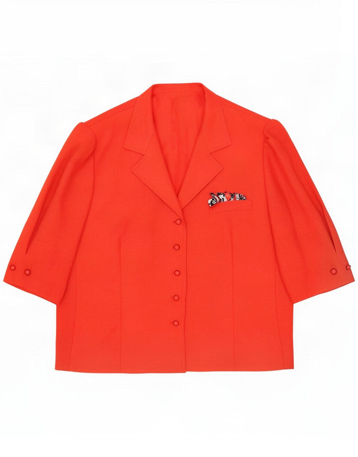 Jachetă pentru femei Del Mod cu mânecă scurtă, cu 5 nasturi, poliester roșu IT 48 XL