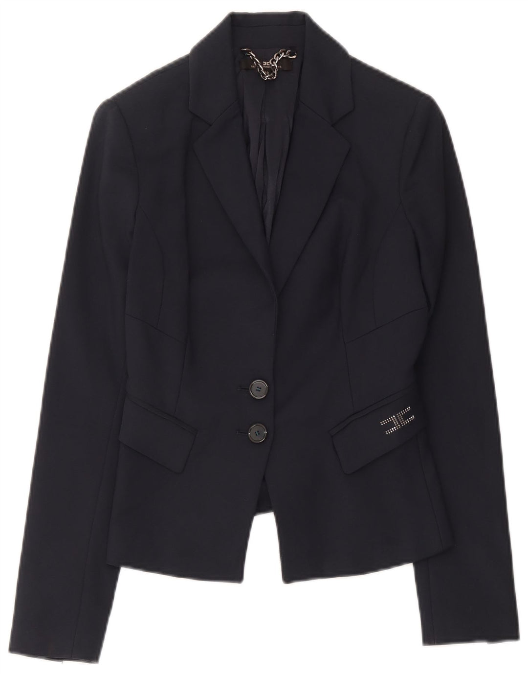Jachetă Blazer Femei Elisabetta Franchi 2 Nasturi IT 42 Medium Bleumarin