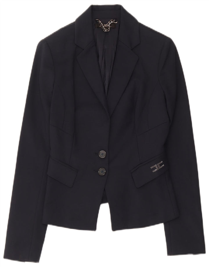 Jachetă Blazer Femei Elisabetta Franchi 2 Nasturi IT 42 Medium Bleumarin