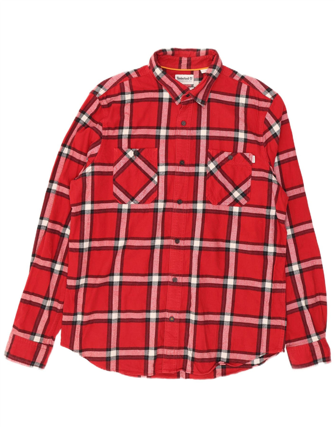 Cămașă Timberland pentru bărbați, cu ajustare normală, din flanel, mare, roșu, din bumbac