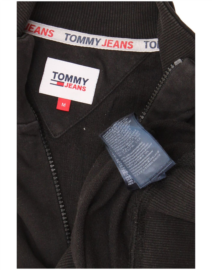 Hanorac TOMMY HILFIGER pentru bărbați, cu fermoar, cu gât, bumbac mediu negru