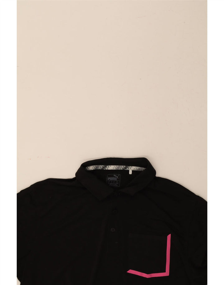 PUMA Mens Polo Shirt XL Black Vintage Puma and Second-Hand Puma from Messina Hembry 