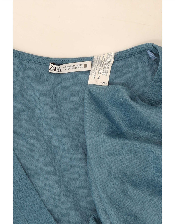Rochie cu mâneci scurte pentru femei Zara UK 14 Poliester albastru mediu