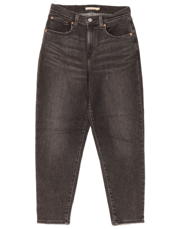 Blugi largi Levi's Boyfriend cu talie înaltă L28 L27 bumbac negru