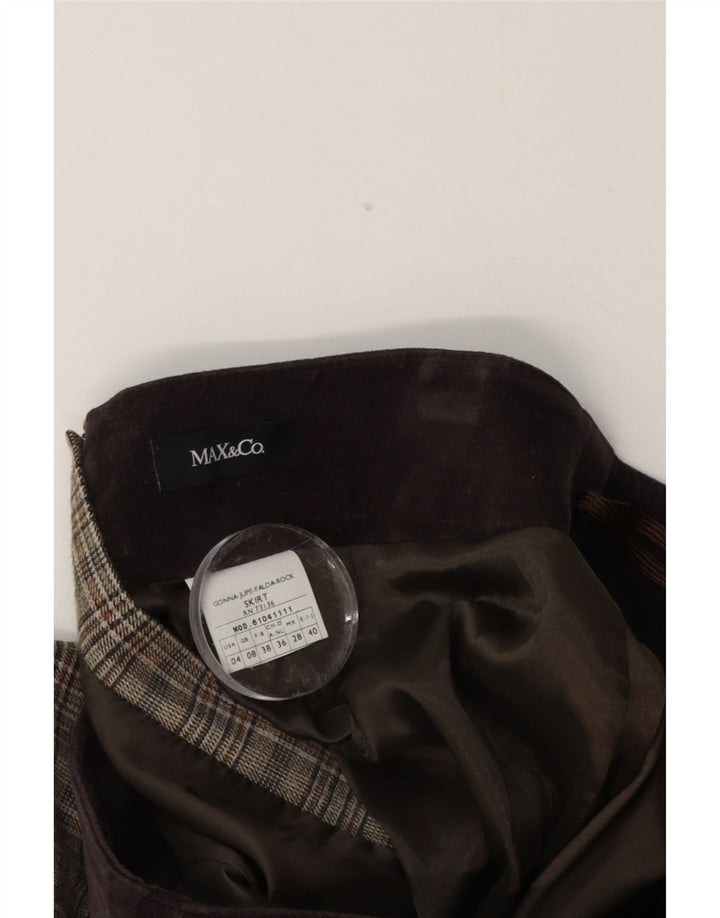 Max & Co. Fusta mini pentru femei UK 8 Small W28 Brown Check