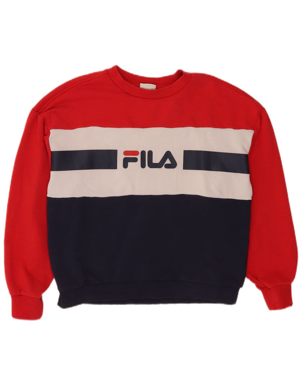 Pulover pentru damă Fila Graphic Pulover UK 14 Medium Red Colorblock Bumbac