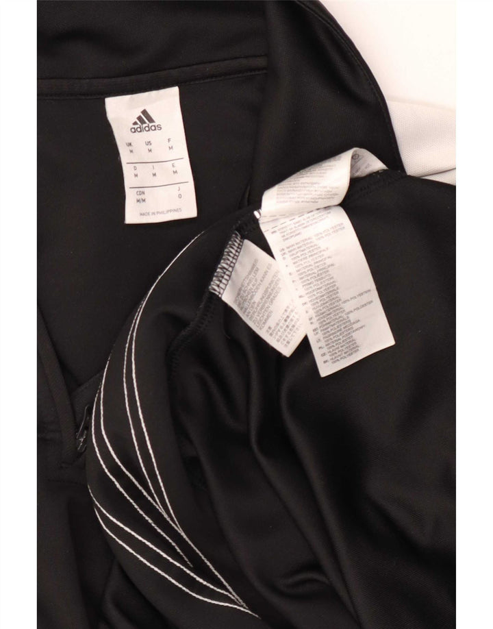 Adidas bărbați Climalite Zip Neck Top cu mânecă lungă mediu negru Colorblock