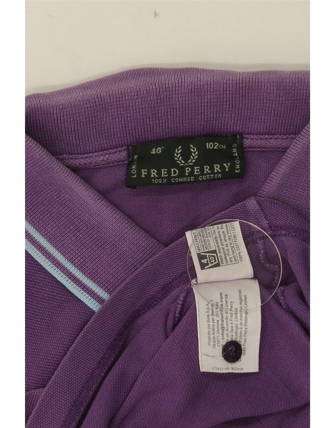 Tricou polo pentru bărbați FRED PERRY, bumbac cu dungi violet mediu