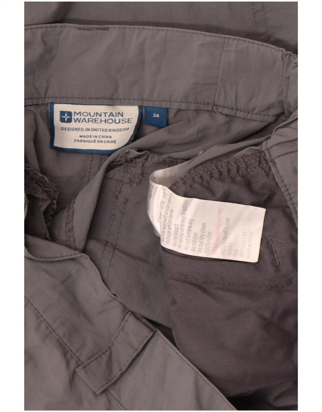 Pantaloni cargo drepti pentru bărbați Mountain Warehouse W34 L31 nailon gri