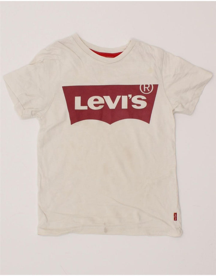 LEVI'S Boys Graphic T-Shirt Top 7-8 Years White Vintage Levi's and Second-Hand Levi's from Messina Hembry 